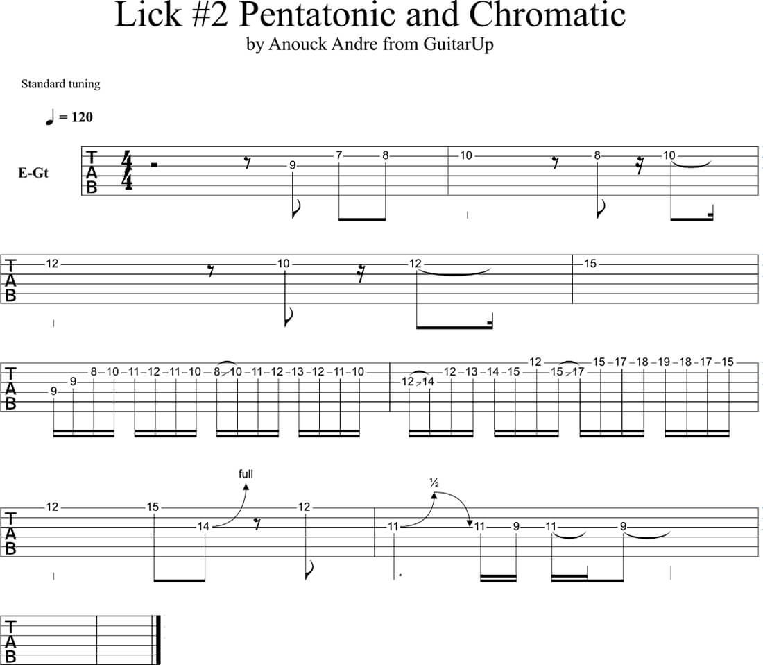 Lick #2 - Pentatonique et chromatique tab